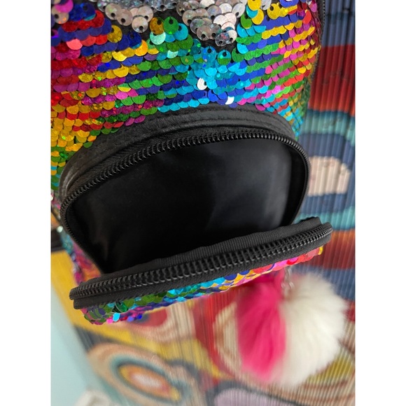 Sequin Rainbow Emoji Small Backpack - Picture 7 of 9